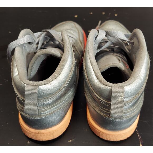 Nike Air Jordan 1 Mid Sunrise Silver Pink Orange Size 2y Crimson Sneakers Shoes - Picture 3 of 6